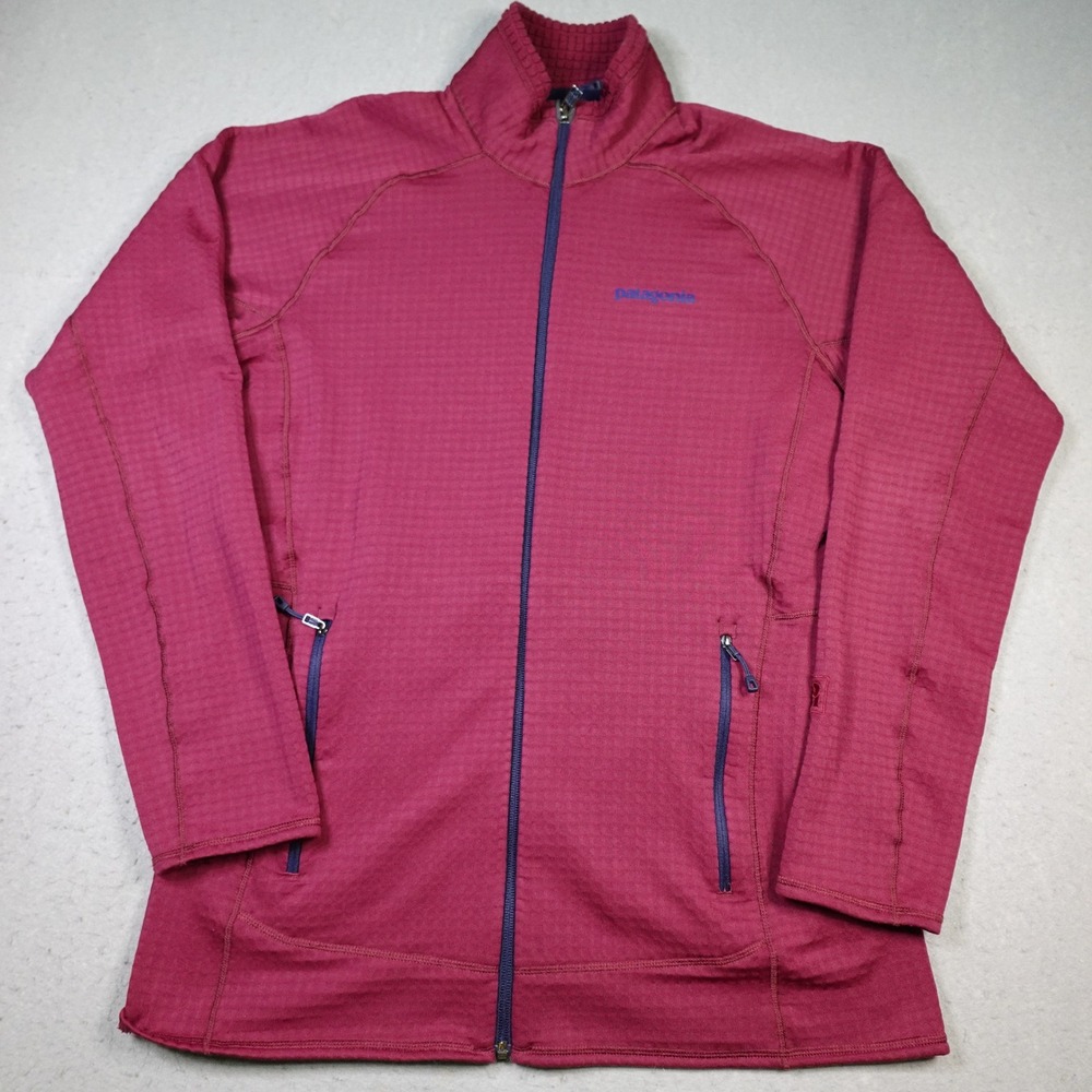 Patagonia R1 Fleece Jacket Womens Large Red Polartec Power Dry Full Zip FA18